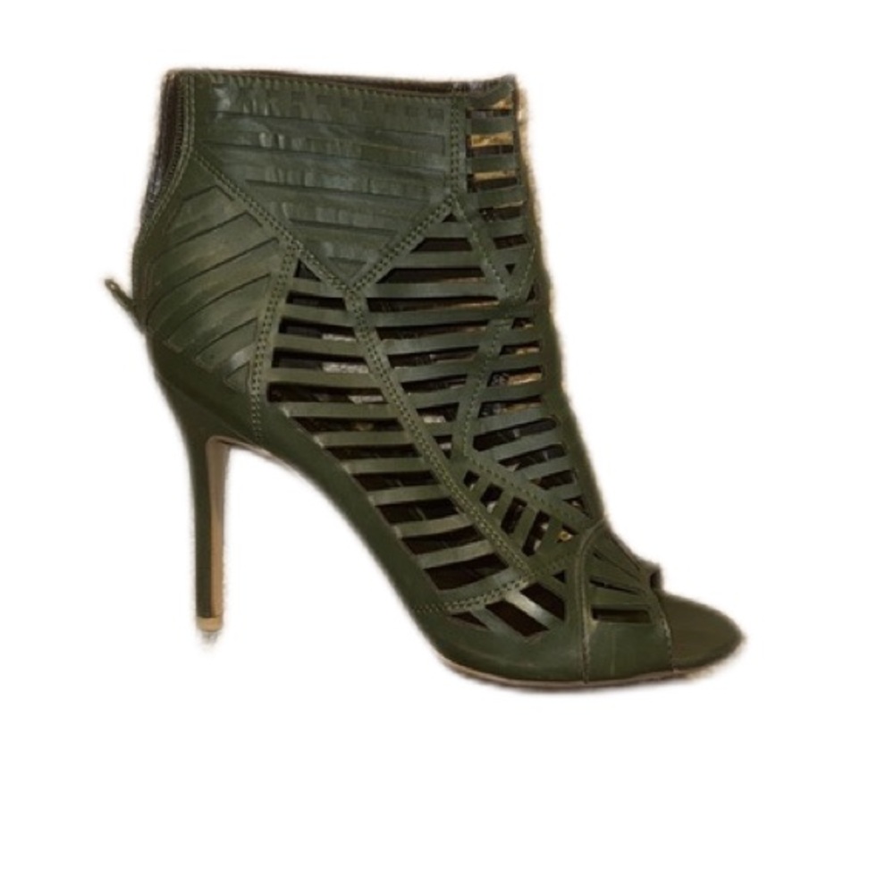 Women’s size 10 army green Shoe Republic peep toe high heels